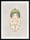 Gumnut Baby I Grey Framed Art Print