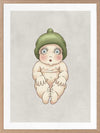 Gumnut Baby I Grey Framed Art Print