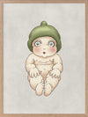 Gumnut Baby I Grey Framed Art Print