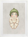 Gumnut Baby I Grey Framed Art Print