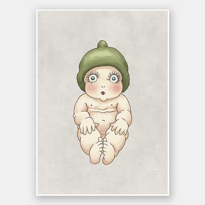 Gumnut Baby I Grey Unframed Art Print