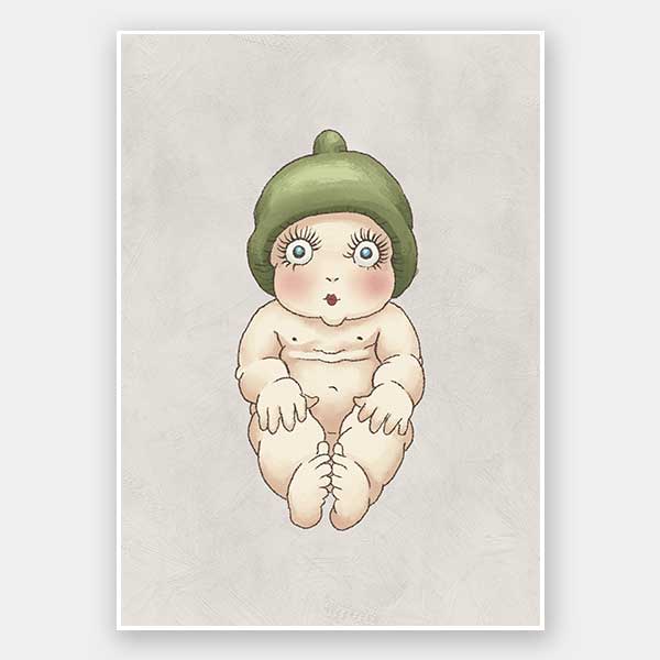 Gumnut Baby I Grey Unframed Art Print
