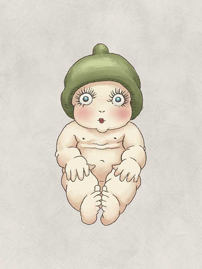 Gumnut Baby I Grey Canvas Art Print