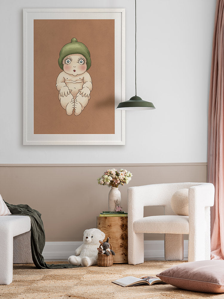 Gumnut Baby I Clay Framed Art Print | Lifestyle