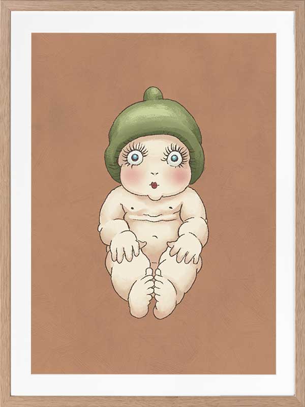 Gumnut Baby I Clay Framed Art Print