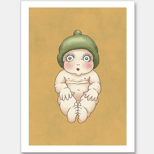 Gumnut Baby I Mustard Unframed Art Print