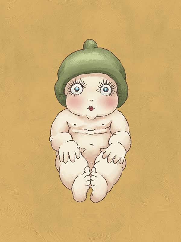 Gumnut Baby I Mustard Canvas Art Print