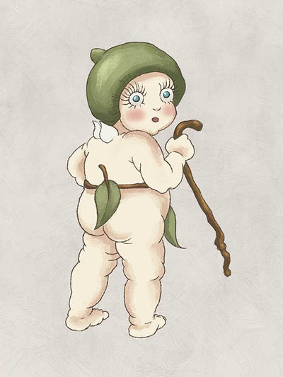 Gumnut Baby II Grey Canvas Art Print