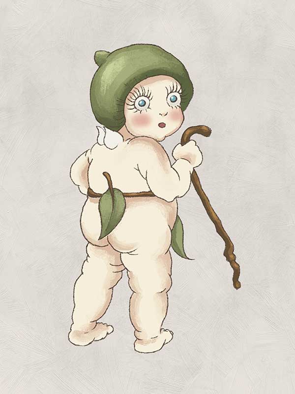 Gumnut Baby II Grey Canvas Art Print