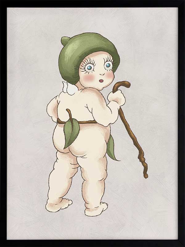 Gumnut Baby II Grey Framed Art Print