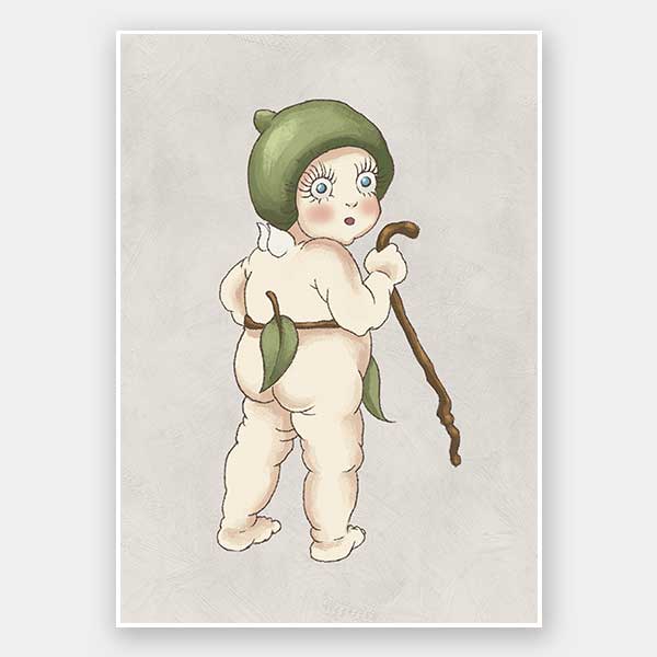 Gumnut Baby II Grey Unframed Art Print