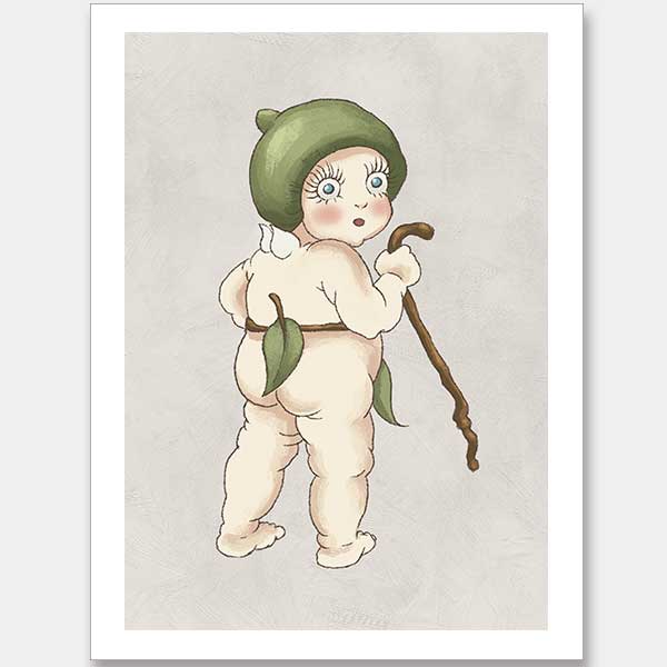 Gumnut Baby II Grey Unframed Art Print