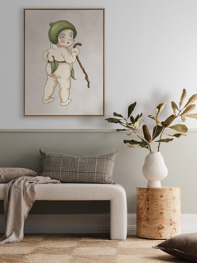 Gumnut Baby II Grey Canvas Art Print | Lifestyle