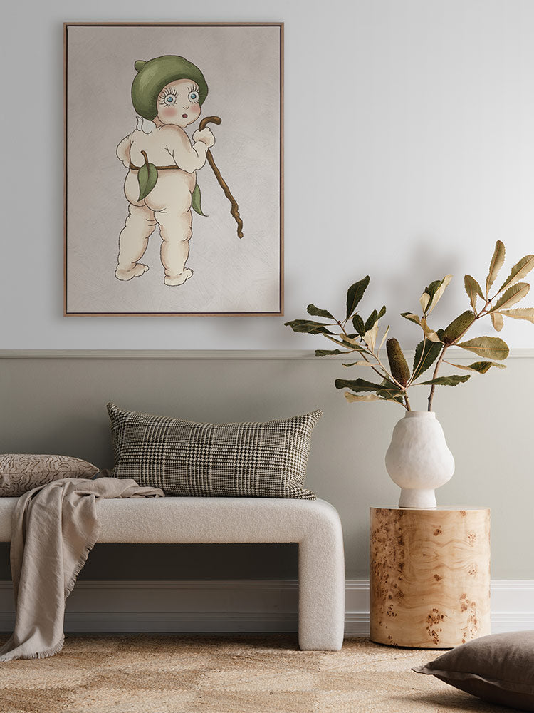 Gumnut Baby II Grey Canvas Art Print | Lifestyle