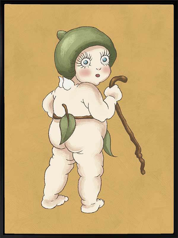 Gumnut Baby II Mustard Canvas Art Print