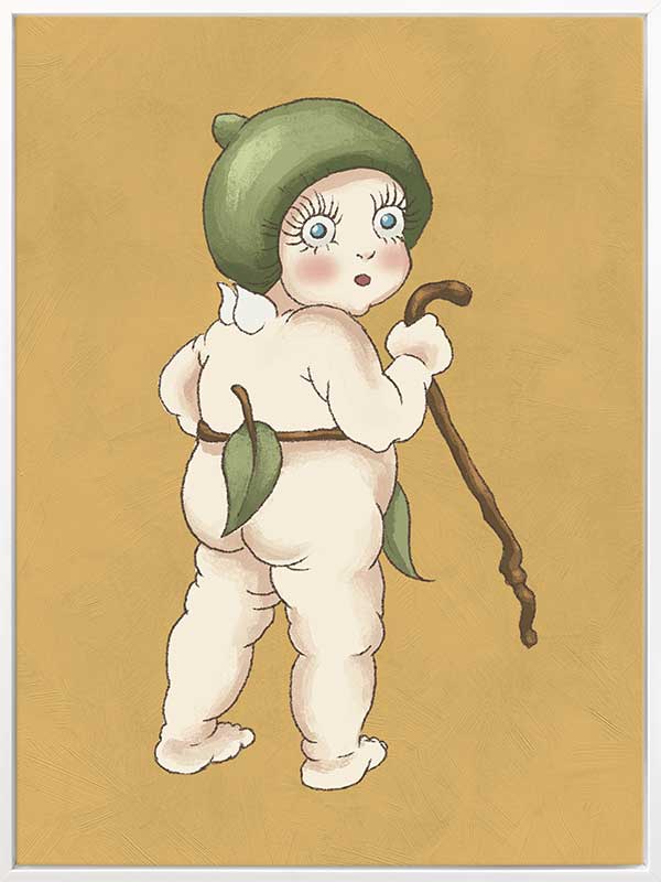 Gumnut Baby II Mustard Canvas Art Print