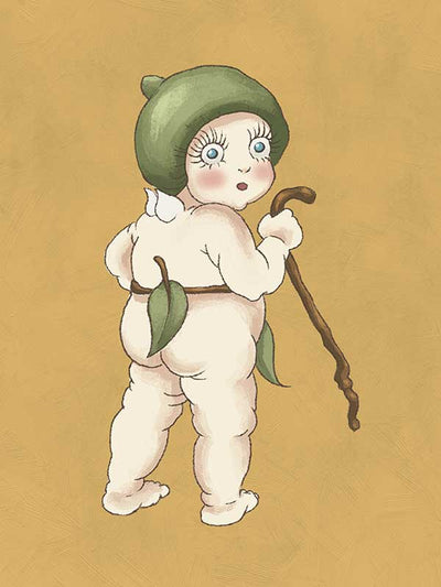 Gumnut Baby II Mustard Canvas Art Print