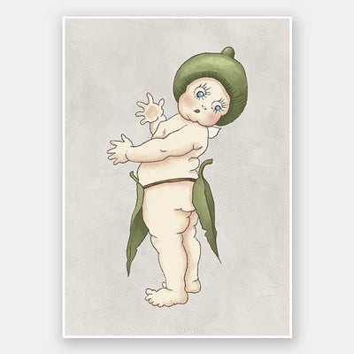 Gumnut Baby III Grey Unframed Art Print