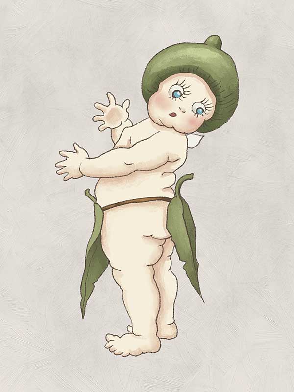 Gumnut Baby III Grey Canvas Art Print