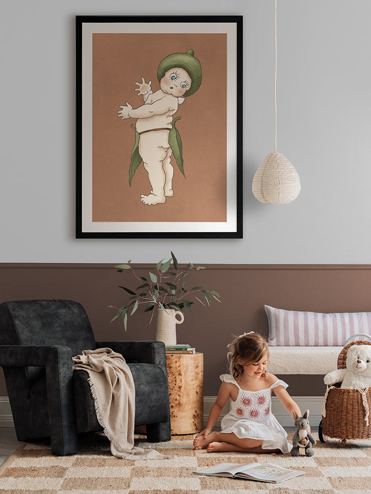 Gumnut Baby III Clay Framed Art Print | Lifestyle