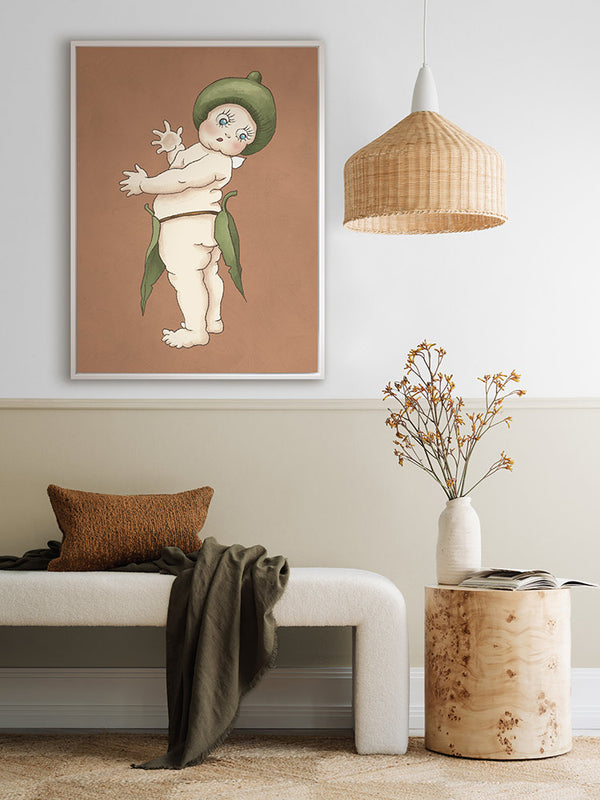 Gumnut Baby III Clay Canvas Art Print | Lifestyle