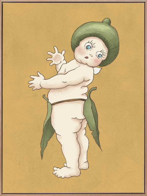 Gumnut Baby III Mustard Canvas Art Print
