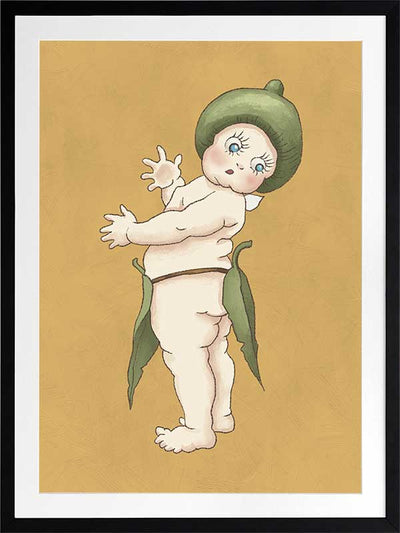 Gumnut Baby III Mustard Framed Art Print