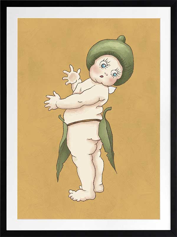 Gumnut Baby III Mustard Framed Art Print