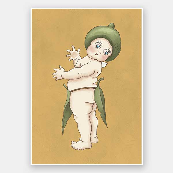 Gumnut Baby III Mustard Unframed Art Print
