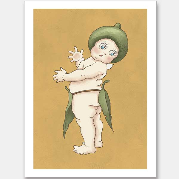 Gumnut Baby III Mustard Unframed Art Print