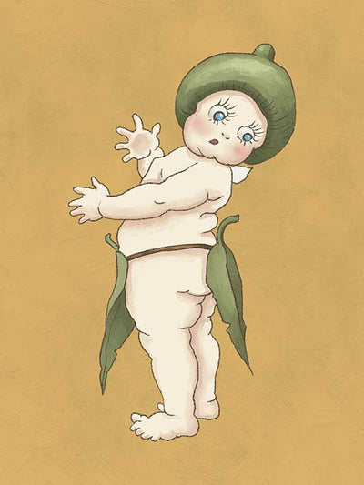 Gumnut Baby III Mustard Canvas Art Print