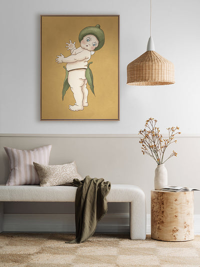 Gumnut Baby III Mustard Canvas Art Print | Lifestyle
