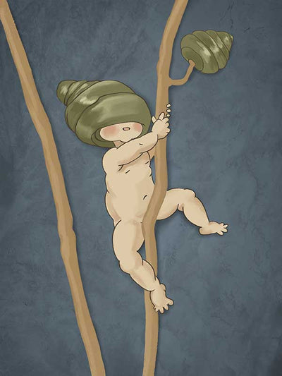 Gumnut Adventures I Blue Canvas Art Print