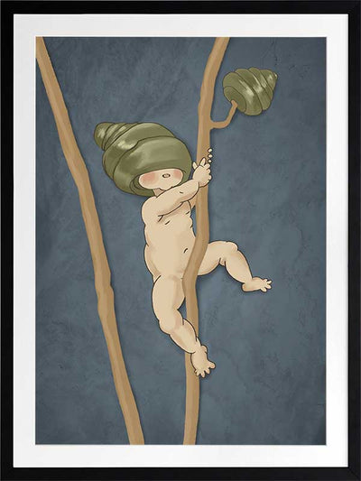 Gumnut Adventures I Blue Framed Art Print