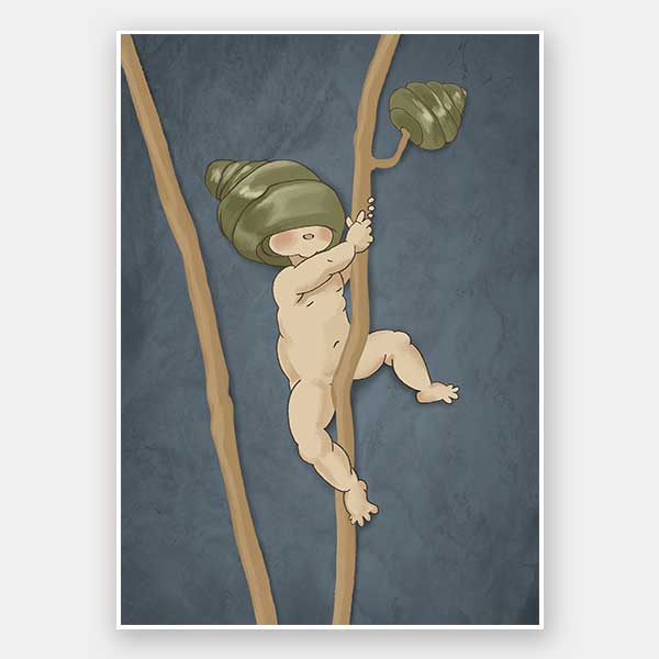 Gumnut Adventures I Blue Unframed Art Print