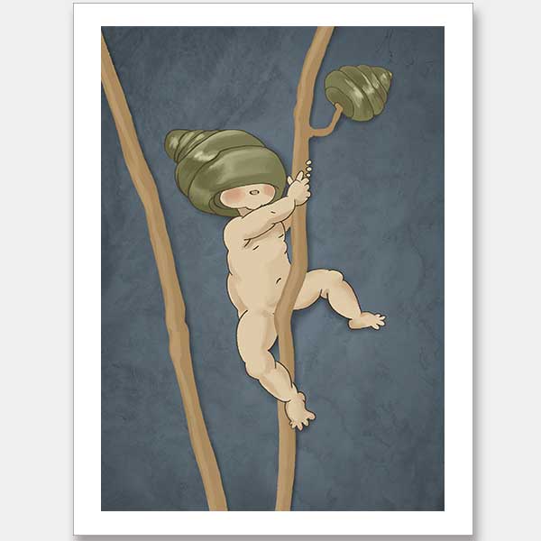 Gumnut Adventures I Blue Unframed Art Print