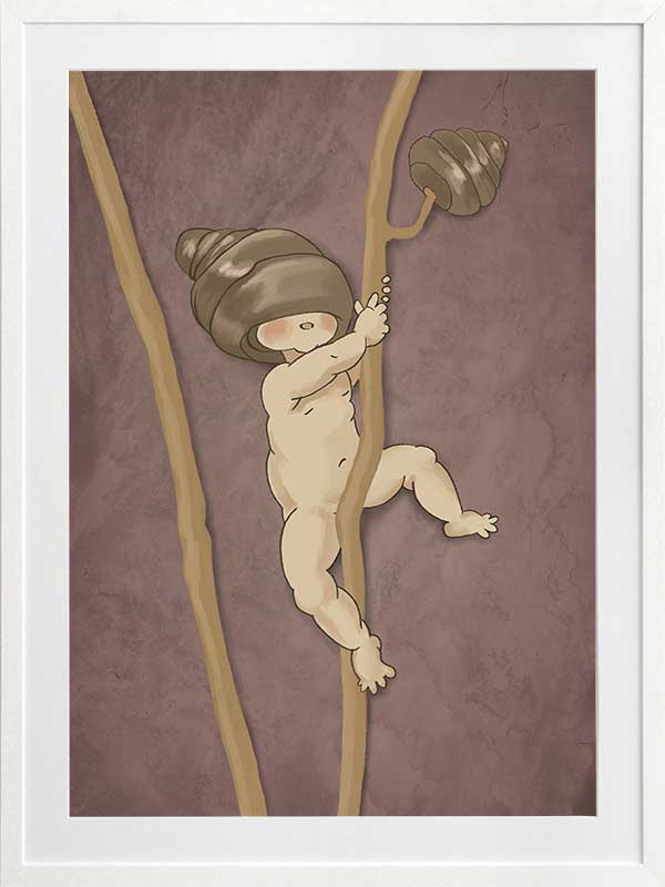 Gumnut Adventures I Mauve Framed Art Print