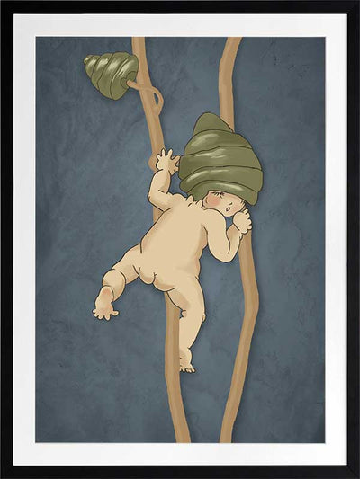 Gumnut Adventures II Blue Framed Art Print
