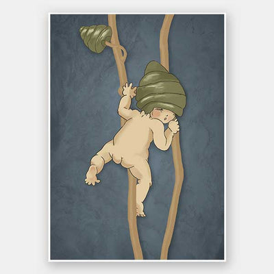 Gumnut Adventures II Blue Unframed Art Print
