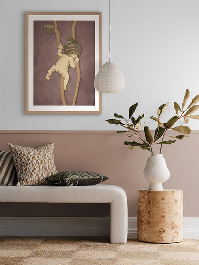 Gumnut Adventures II Mauve Framed Art Print | Lifestyle