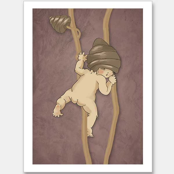 Gumnut Adventures II Mauve Unframed Art Print