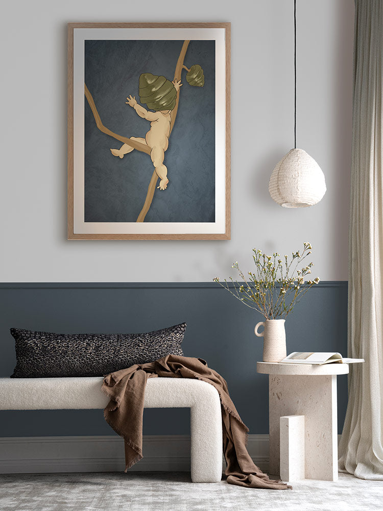 Gumnut Adventures III Blue Framed Art Print | Lifestyle