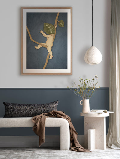 Gumnut Adventures III Blue Framed Art Print | Lifestyle