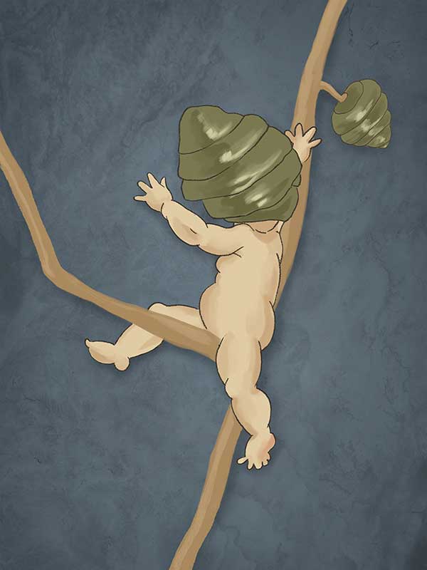 Gumnut Adventures III Blue Canvas Art Print