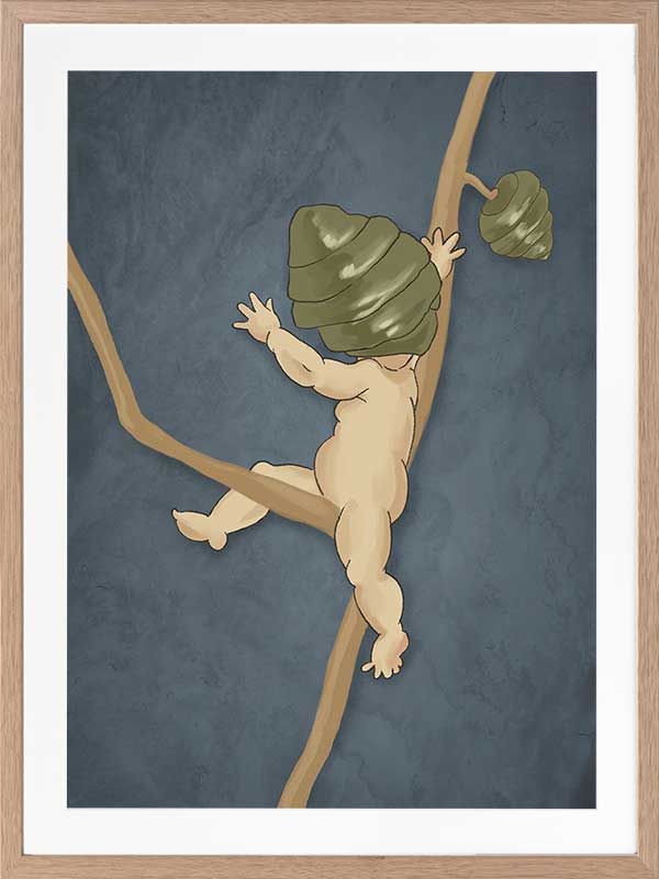 Gumnut Adventures III Blue Framed Art Print