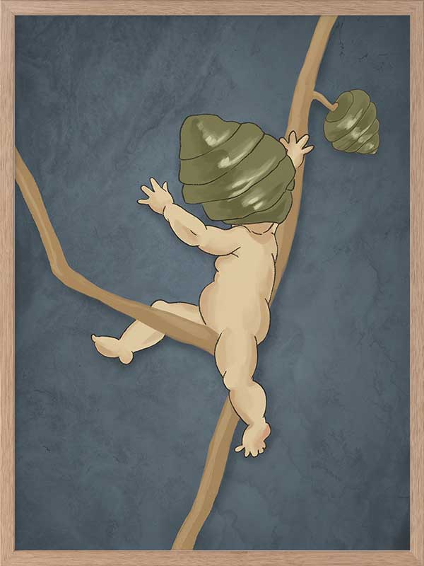 Gumnut Adventures III Blue Framed Art Print