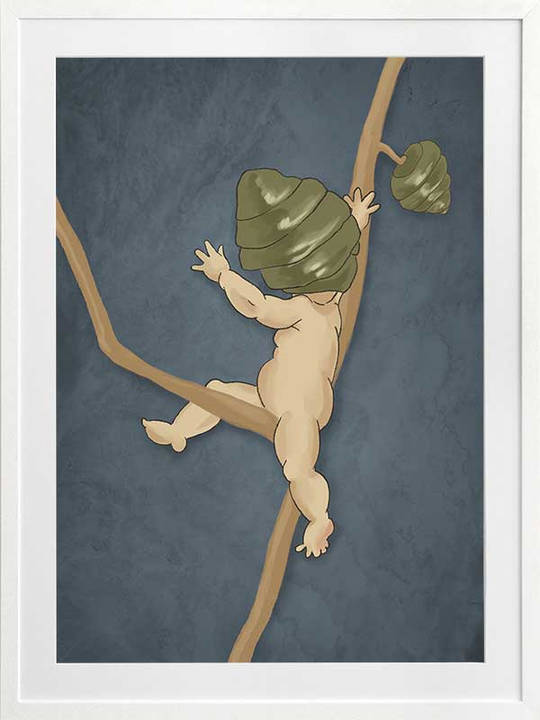 Gumnut Adventures III Blue Framed Art Print