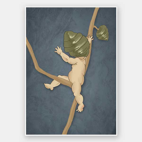 Gumnut Adventures III Blue Unframed Art Print