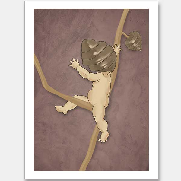 Gumnut Adventures III Mauve Unframed Art Print