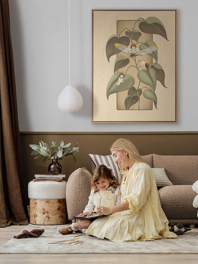 Dragonfly Whispers Beige Canvas Art Print | Lifestyle